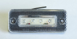 Фонарь габаритный красный (100*40 мм) 24v 4 LED белое стекло