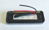 Фонарь габаритный красный (100*40 мм) 24v 4 LED белое стекло